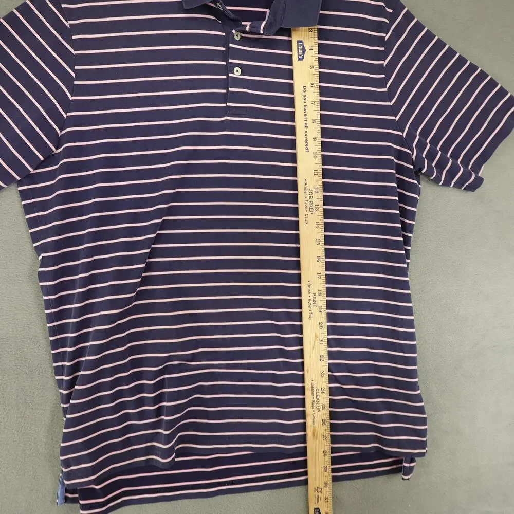 Polo Golf Ralph Lauren Performance Striped Blue Purple‎ Shirt XL Faded